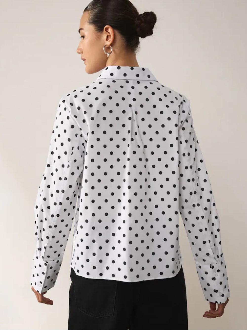 LOFT Polka Dot Shirt - Black and White - Picture 2 of 8